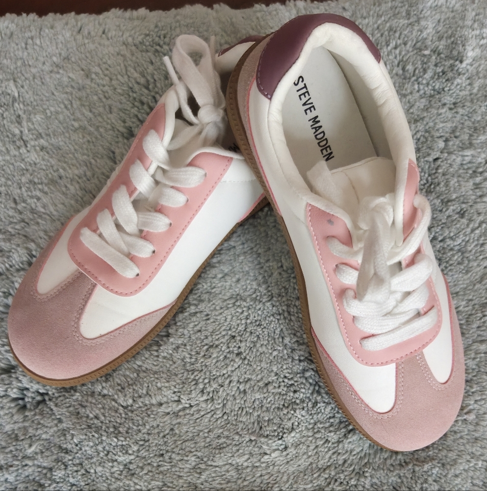 Steve Madden Pink and White Retro Sneakers